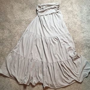 LAST CHANCE!Warm Gray Foldover Waist Maxi Skirt